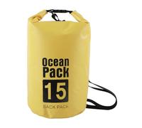 Seco impermeable práctico para el exterior de almacenamiento de PVC resistente a los desgarros correa de hombro ajustable Senderismo seco práctico barranquismo y rafting, amarillo, 15 L, Belleza de