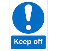 Seco Letrero con texto en inglés "Keep Off", 150 mm x 200 mm, vinilo autoadhesivo