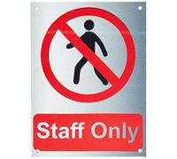 Seco Letrero con texto "Staff Only", 150 mm x 200 mm, acrílico Prestige de 2 mm con respaldo de doble cara