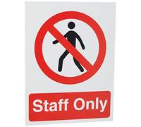 Seco Letrero con texto "Staff Only", 300 mm x 400 mm, plástico semirrígido de 1 mm