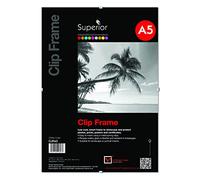 Seco - Marco de clip para fotos y pósteres, formato horizontal o vertical, cristal de seguridad de plexiglás, A5