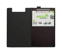 Seco Portapapeles A4 ECO con cubierta de PVC plegable con clip resistente, color negro