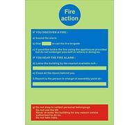 Seco Señal de acción de fuego sin entrada, 200 mm x 300 mm, vinilo autoadhesivo fotoluminiscente