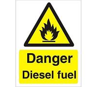 Seco Señal de combustible Danger Diesel, 300 mm x 400 mm, plástico semirrígido de 1 mm