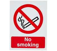 Seco Señal de prohibición de fumar, A5 (148 mm x 210 mm), plástico semirrígido de 1 mm, negro/rojo/blanco