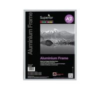 SECO Stewart Superior - Marco de Fotos A2 de Aluminio Cepillado con Cristal de Seguridad de plexiglás, Color Plateado