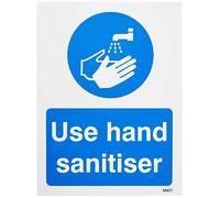 SECO "USE HAND SANITISER", 150 x 200 mm, señal de seguridad de plástico semirrígido