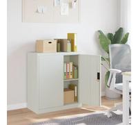 SECOLI Armario archivador con cerradura para oficina, color gris claro, 79 x 40 x 90 cm, armario de acero, armario multiusos
