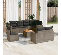 SECOLI Conjunto de muebles de jardín de ratán con espacio de almacenamiento, XXL, muebles de terraza, sofá de salón, grupo de asientos de ratán, muebles de esquina, juego de muebles de balcón, color