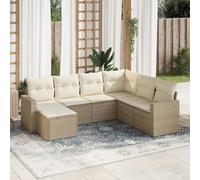 SECOLI Juego de muebles de jardín de ratán con espacio de almacenamiento, 4 - 12 personas, muchos modelos y colores, incluye cojines extra gruesos, muebles de salón para exteriores, color beige, 7