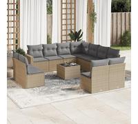 SECOLI Juego de muebles de jardín de ratán con espacio de almacenamiento, 4 - 12 personas, muchos modelos y colores, incluye cojines extra gruesos, muebles de salón para exteriores, conjunto de