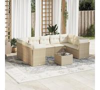 SECOLI Juego de muebles de jardín de ratán con espacio de almacenamiento, 4 - 12 personas, muchos modelos y colores, incluye cojines extra gruesos, muebles de salón para exteriores, color beige, 10