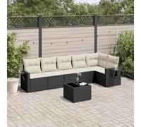 SECOLI Juego de muebles de jardín de ratán con espacio de almacenamiento, 4 - 12 personas, muchos modelos y colores, incluye cojines extra gruesos, muebles de salón para exteriores, color negro, 7