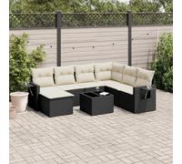 SECOLI Juego de muebles de jardín de ratán, con espacio de almacenamiento, 4 - 12 personas, muchos modelos y colores, incluye cojines extra gruesos, muebles de salón para exteriores, color negro, 8