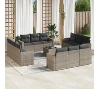 SECOLI Juego de muebles de jardín de ratán con espacio de almacenamiento, 4 - 12 personas, muchos modelos y colores, incluye cojines extra gruesos, muebles de salón para exteriores, conjunto de