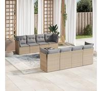 SECOLI Juego de muebles de jardín de ratán, con espacio de almacenamiento, 4 - 12 personas, muchos modelos y colores, incluye cojines extra gruesos, muebles de salón para exteriores, color beige, 9