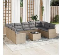 SECOLI Juego de muebles de jardín de ratán, con espacio de almacenamiento, 4 - 12 personas, muchos modelos y colores, incluye cojines extra gruesos, muebles de salón para exteriores, color beige, 10
