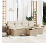 SECOLI Juego de muebles de jardín de ratán, con espacio de almacenamiento, 4 - 12 personas, muchos modelos y colores, incluye cojines extra gruesos, muebles de salón para exteriores, color beige, 7