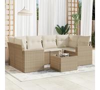 SECOLI Juego de muebles de jardín de ratán con espacio de almacenamiento, 4 - 12 personas, muchos modelos y colores, incluye cojines extra gruesos, muebles de salón para exteriores, color beige, 7