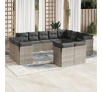 SECOLI Juego de muebles de jardín de ratán con espacio de almacenamiento, 4 - 12 personas, muchos modelos y colores, incluye cojines extra gruesos, muebles de salón para exteriores, conjunto de