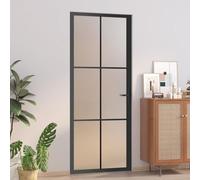 SECOLI Puertas interiores de cristal interior con tirador de puerta, puerta de apartamento, puerta de habitación, puerta de cristal, puerta de cristal ESG, aluminio, para montaje en marco de puerta de
