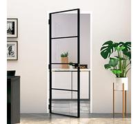 SECOLI Puertas interiores de cristal interior con tirador de puerta, puerta de apartamento, puerta de habitación, puerta de cristal, puerta de cristal ESG, aluminio, para montaje en marco de puerta de