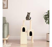 SECOLI Rascador de 82 cm con columnas rascadoras de sisal, pequeño para gatos, árbol de escalada, color crema