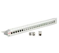 Secomp Roline Keystone Patch Panel de 24 Puertos de Cat6 blindado de 48,3 cm / 19 Pulgadas Gris Claro y sin Módulo