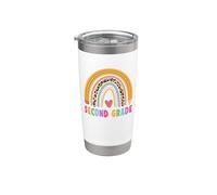 Second 2nd Grade Teacher Student Boho Rainbow Back To School Vaso térmico de acero inoxidable de doble pared