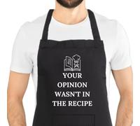 Second Ave - Delantal unisex con texto en inglés "Funny Your Opinion Wasn't in The Recipe", color negro, Negro, Taille unique