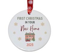 Second Ave First Christmas in Your New Home - Bola de cerámica blanca para colgar en el árbol de Navidad