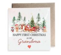 Second Ave - Tarjeta cuadrada para Navidad con texto en inglés "Happy First Christmas As My Grandma"