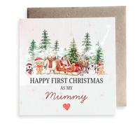 Second Ave - Tarjeta cuadrada para Navidad, diseño con texto en inglés "Happy First Christmas As My Mummy"
