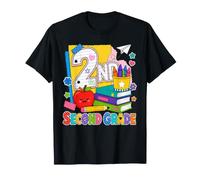 Second Grade Apple Pencil Crayons Back To School Student tee Camiseta