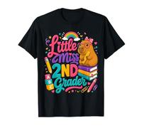 Second Grade Capybara Pencil Bow Back to School Girls Camiseta