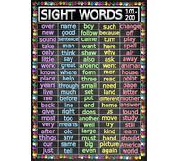 Second Grade Sight Words Poster 101-200 Educational Reading Fluency Tool for Classroom Elementary School Decor Back to School Supplies Gift Idea(Framed,08x12inch(20x30cm))