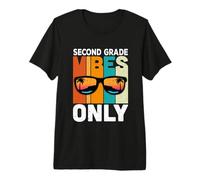 Second Grade Students Vintage Vibes Only Back To School Camiseta Premium