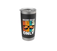 Second Grade Students Vintage Vibes Only Back To School Vaso térmico de acero inoxidable de doble pared