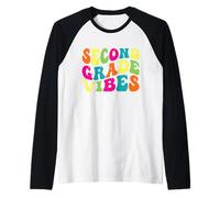 Second Grade Vibes Retro 2nd Grade Teacher 1st Day Of School Camiseta Manga Raglan