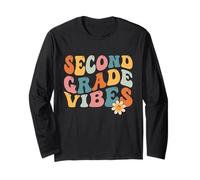 Second Grade Vibes Teacher Retro 1st Day Of School 2nd Grade Manga Larga