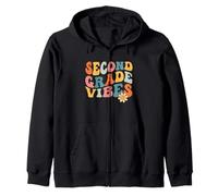 Second Grade Vibes Teacher Retro 1st Day Of School 2nd Grade Sudadera con Capucha