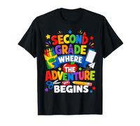 Second Grade Where The Adventure Begins Back To School Camiseta