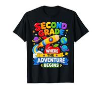 Second Grade Where The Adventure Begins Space Back To School Camiseta