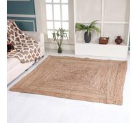Second Nature Online - Alfombra de yute DHAKA | 100% fibra natural | tejida a mano | comercio ético | ecológica (cuadrada - 150 x 150 cm)