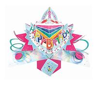 Second Nature Pop Ups POP225 - Tarjeta de felicitación de cumpleaños con diseño de pastel arcoíris en 3D