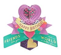 Second Nature Pop Ups POP240 - Tarjeta de felicitación 3D con diseño de corazón y celosía de feliz cumpleaños