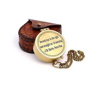 Second Star to the Right J. M. Barrie, Peter Pan Engraved Brass Compass with Leather Case by Roorkee Instruments India