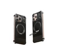 Seconds Change 17 - Funda para iPhone 16 y 15 Pro Max, soporte magnético giratorio de metal (negro, iPhone 15 Pro Max)