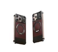 Seconds Change 17 - Funda para iPhone 16 y 15 Pro Max, soporte magnético giratorio de metal (rojo, iPhone 15 Pro Max)