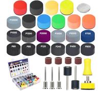 Seconero 297 Piezes 25mm Kit Disco Para Pulir de 13 Tipos de Lijas, Set de Lijas Pulidos, Kit de lijas y pulidos para uso en seco y húmedo, Kit Pulido Lija Taladro, para Madera, Resina, Metal y Auto